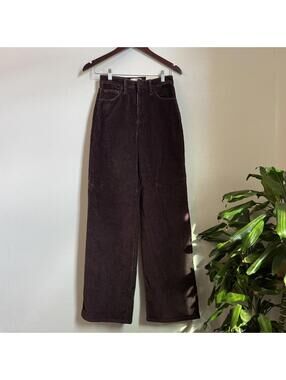 High-Rise Wide Leg Corduroy Pants Size 0